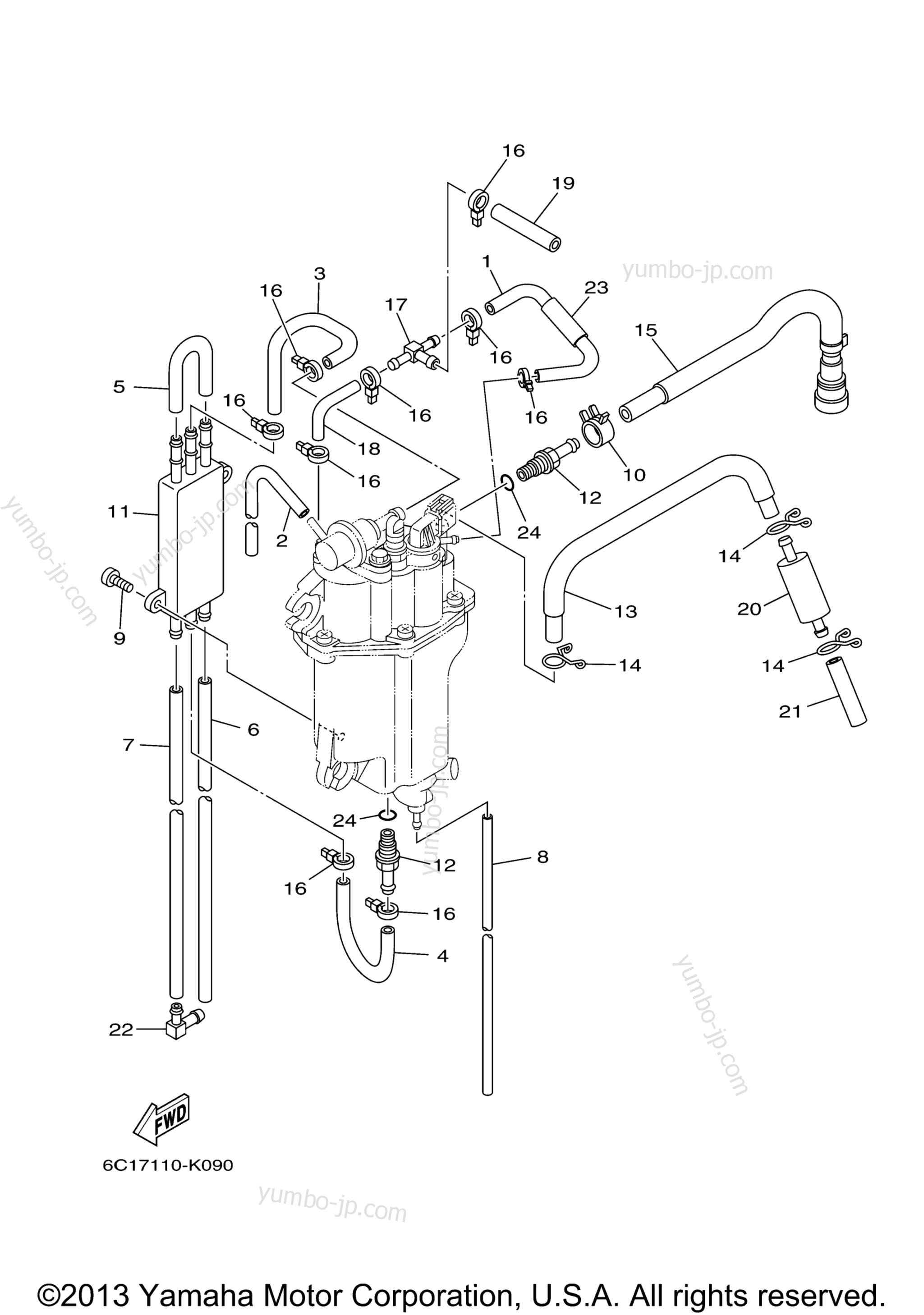 Fuel Injection Pump 2 для лодочных моторов YAMAHA F60TLR (0410) 2006 г.