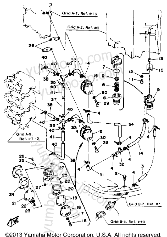 FUEL SYSTEM для лодочных моторов YAMAHA PROV150LJ 1986 г.