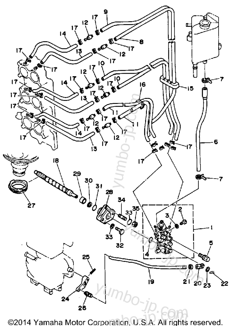 Oil Pump (Conversion Kit) для лодочных моторов YAMAHA V6EXCELLF 1989 г.