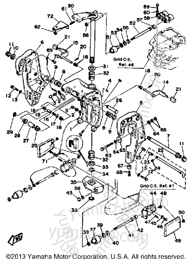 Bracket для лодочных моторов YAMAHA 90ETLH-JD 1987 г.