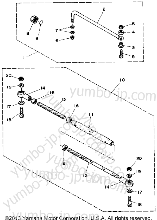 Steering Guide Attachment для лодочных моторов YAMAHA L200ETXDA 1990 г.