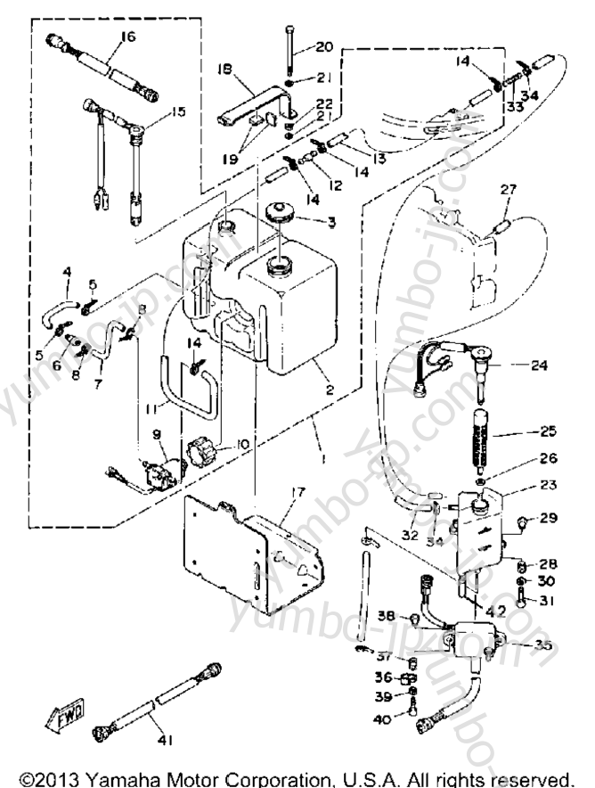 OIL TANK для лодочных моторов YAMAHA L150ETXF 1989 г.