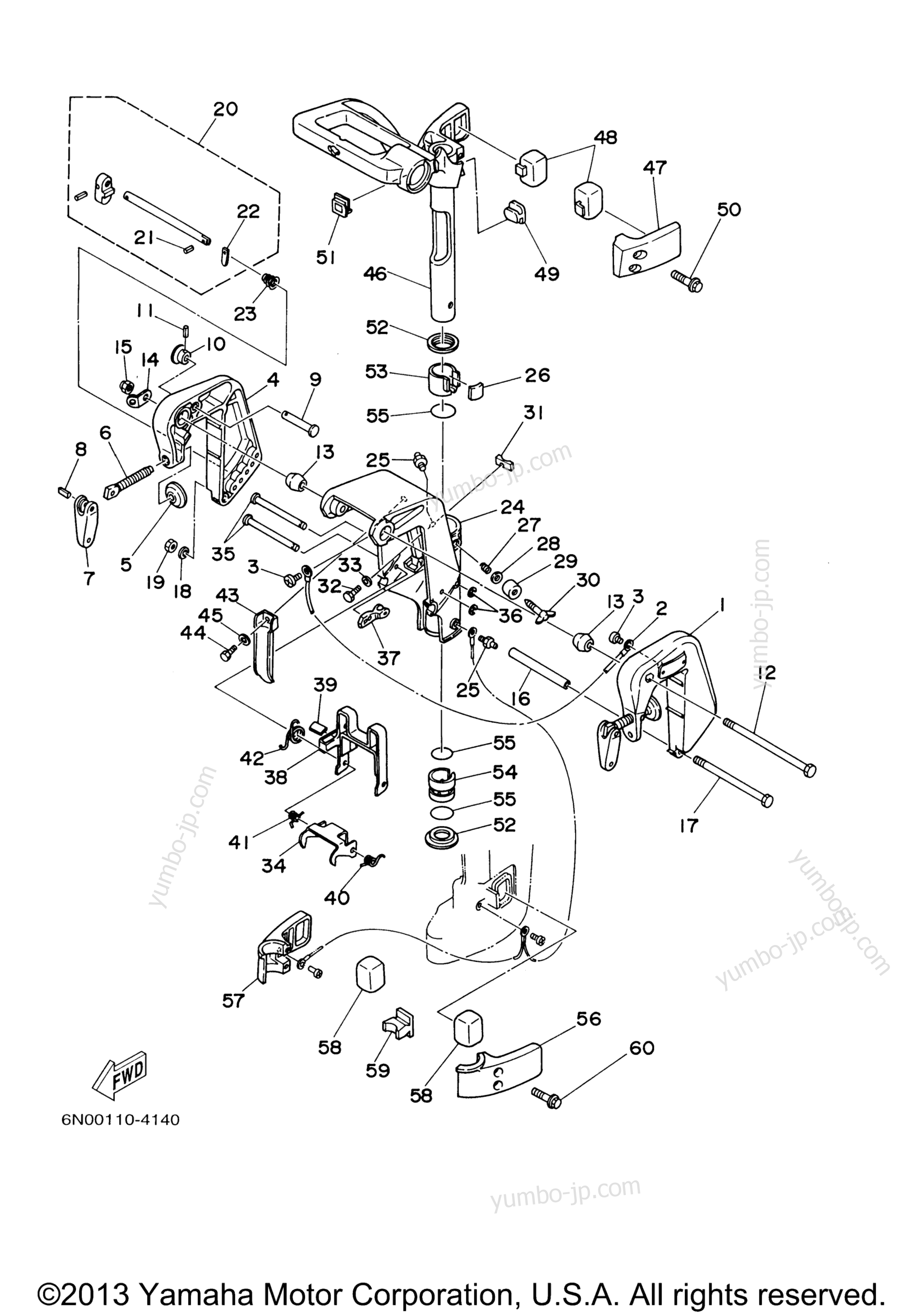 Bracket for outboards YAMAHA 8MSHB 2003 year
