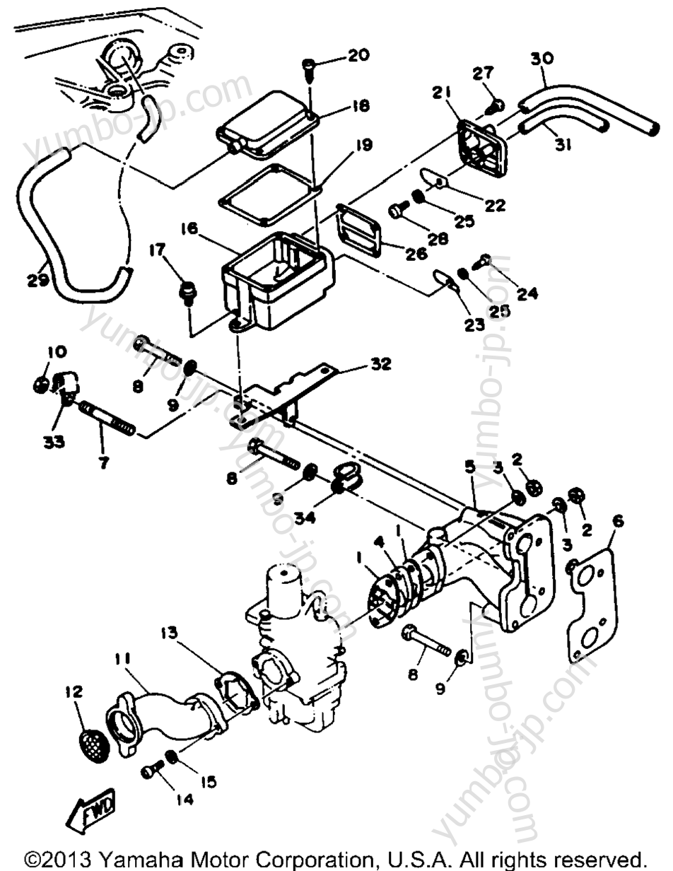 Intake для лодочных моторов YAMAHA T9.9EXHR 1993 г.
