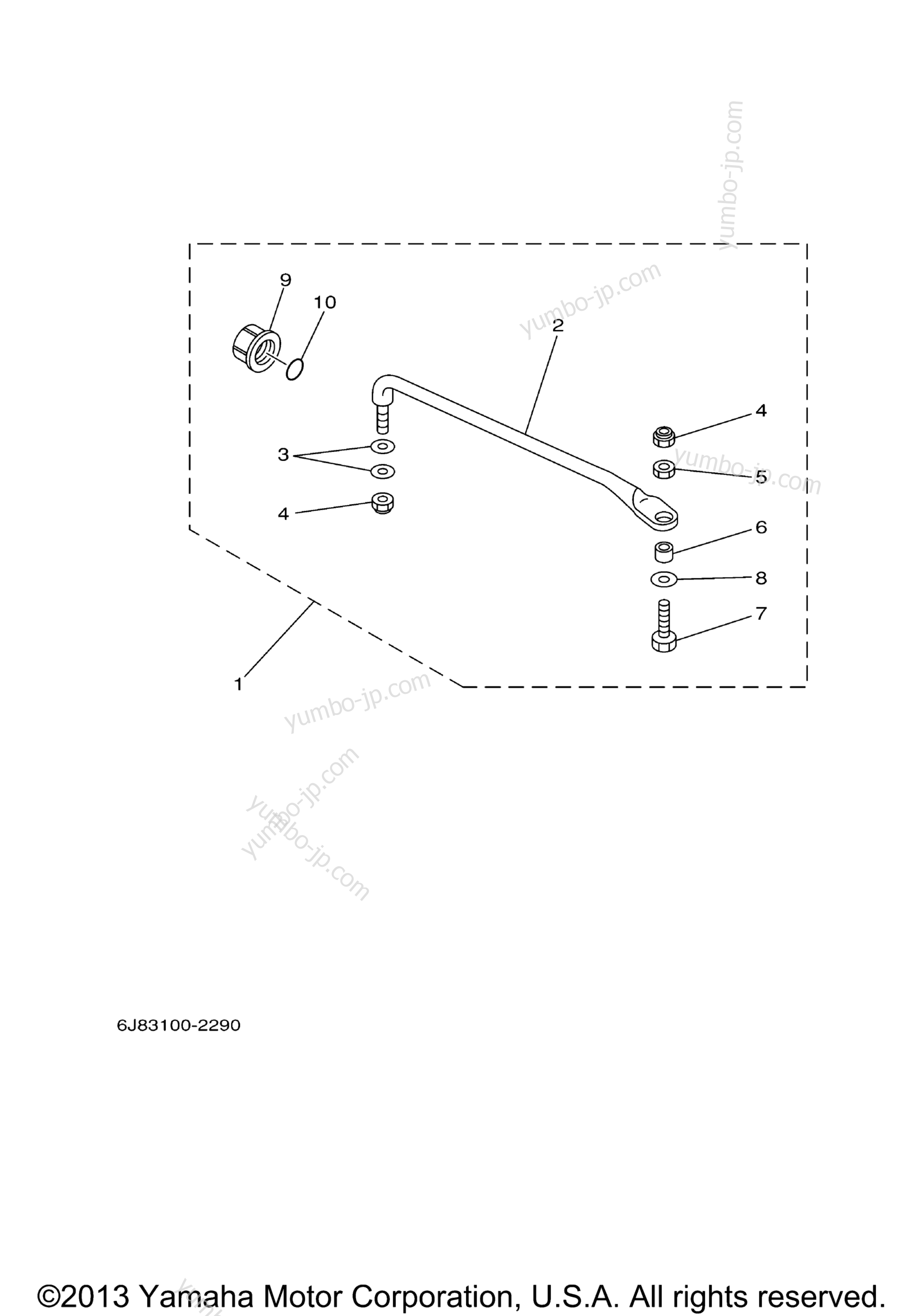 Steering Guide для лодочных моторов YAMAHA 25MLH (0409) 2006 г.