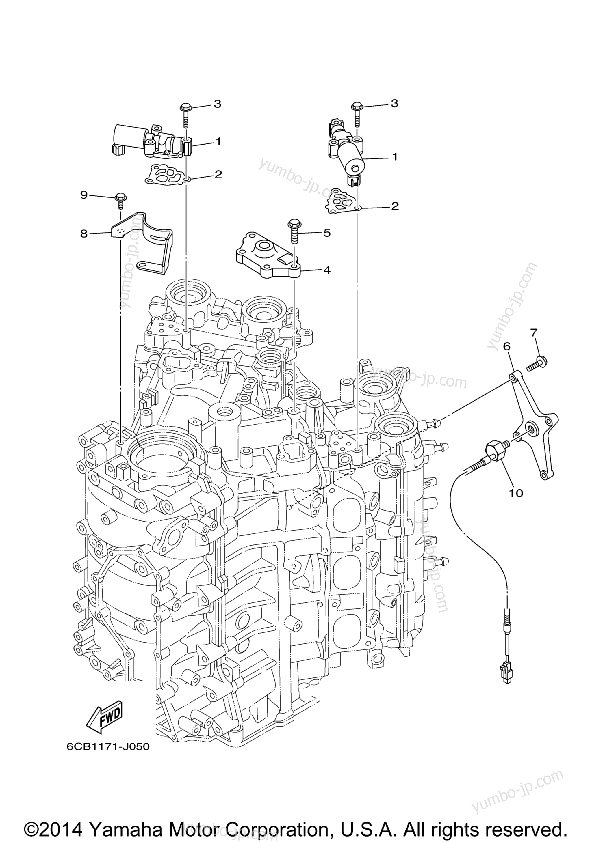 Cylinder Crankcase 3 для лодочных моторов YAMAHA LF250XCA_0 (0112) 2006 г.