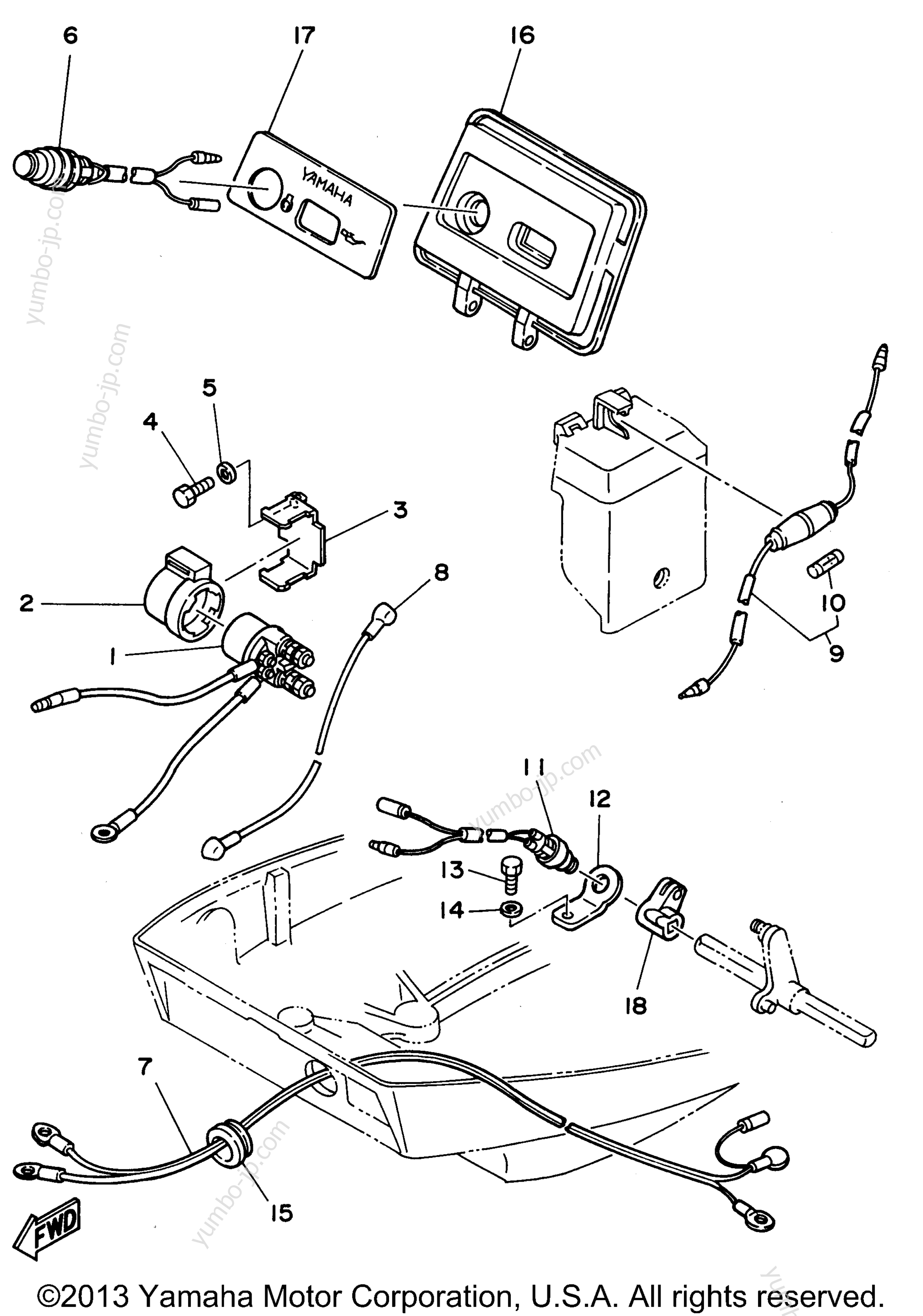 Electric Parts 1 Eh для лодочных моторов YAMAHA T9.9MLHV 1997 г.