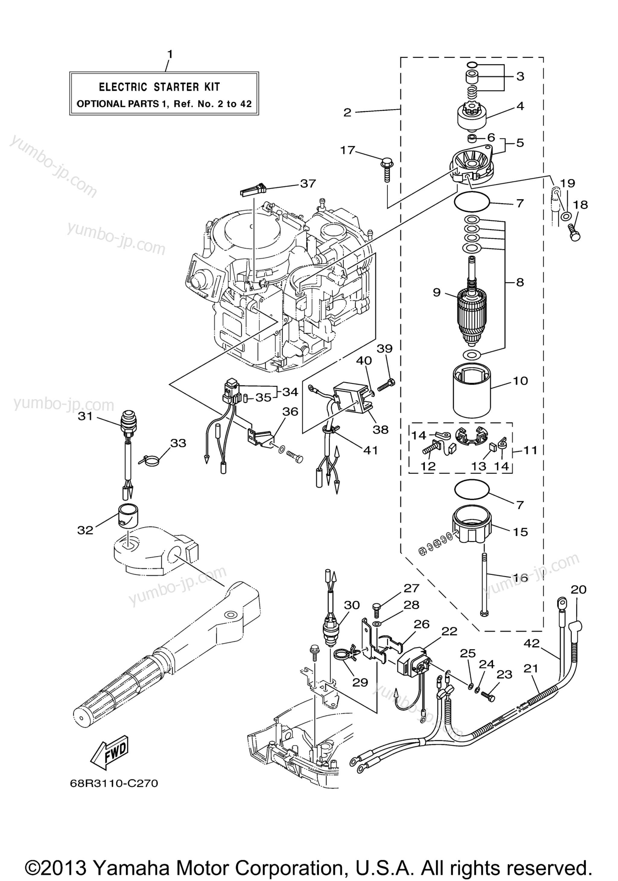 Optional Parts 1 для лодочных моторов YAMAHA F8MSH (0405) _6MLH 60N-1002466~1005230 F8MSH_MLH 60R-1004281~10 2006 г.