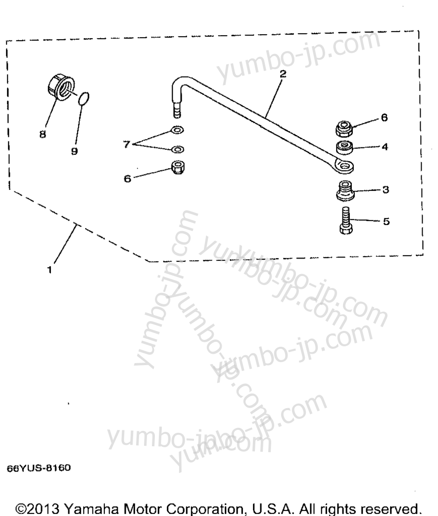 Steering Guide Attachment 1 для лодочных моторов YAMAHA B115TLRW 1998 г.