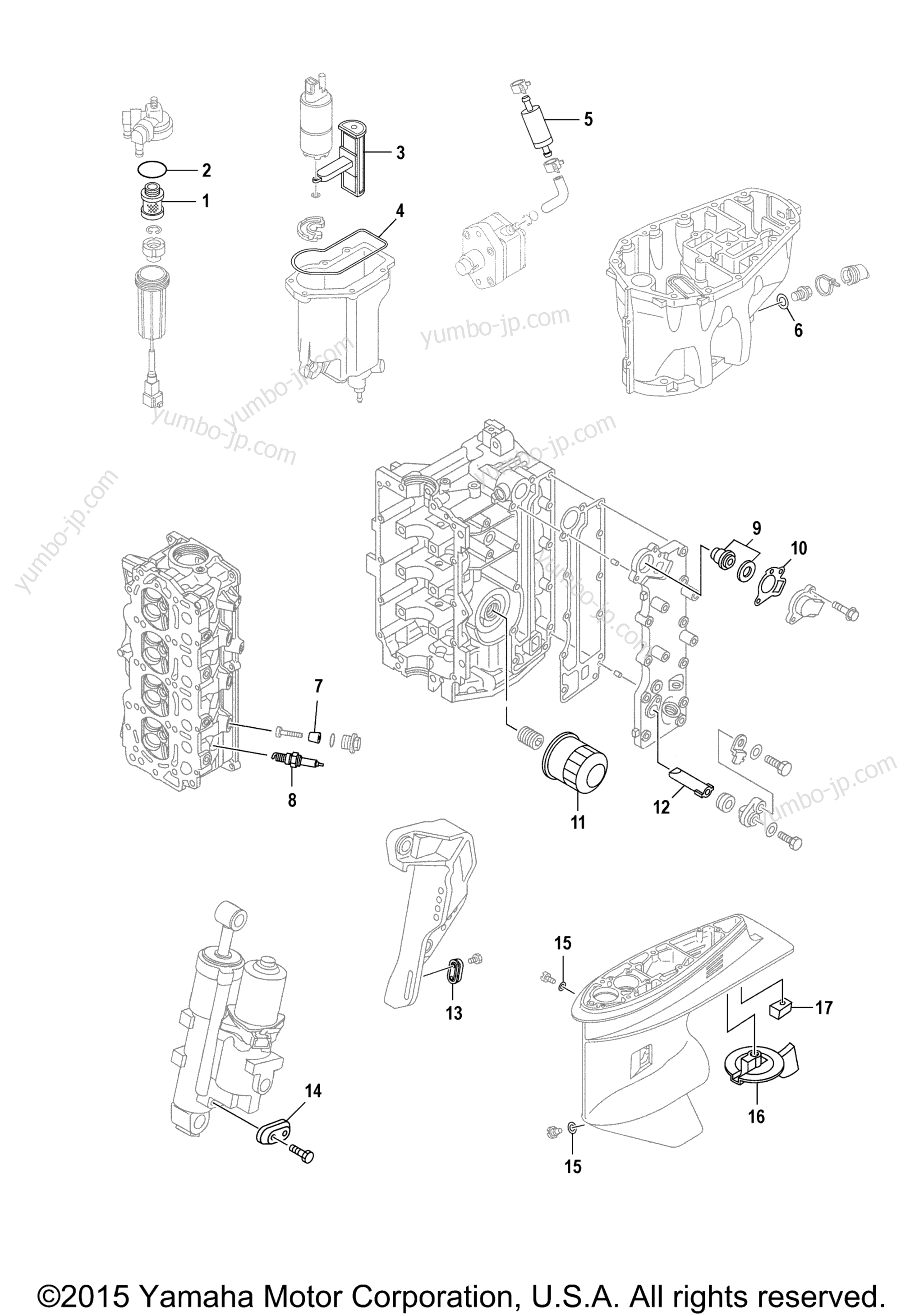 Scheduled Service Parts for outboards YAMAHA F50LA (0412) 2006 year