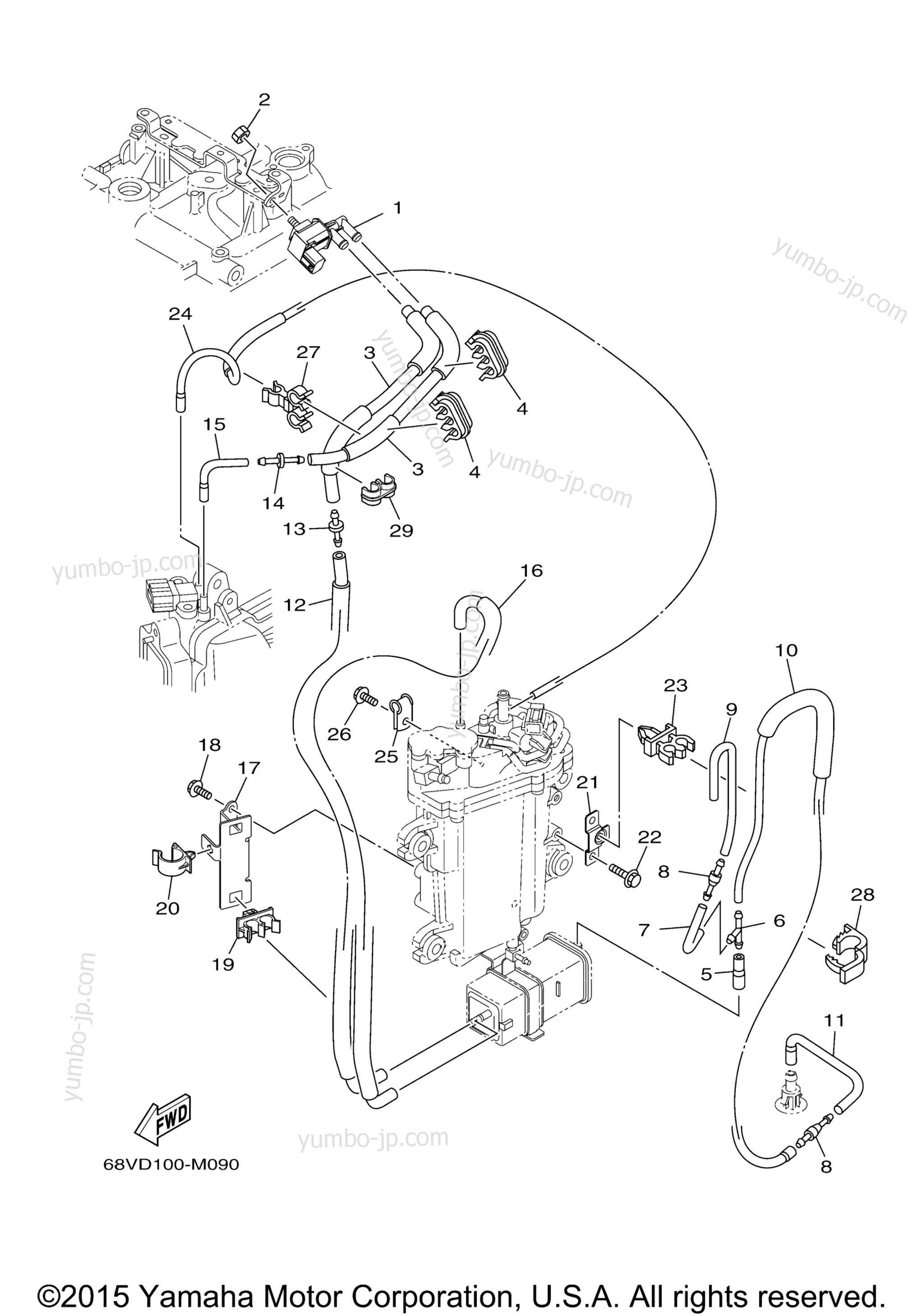 Intake 3 for outboards YAMAHA LF115XA (0113) 2006 year