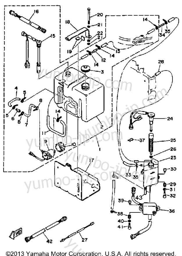 OIL TANK для лодочных моторов YAMAHA 115ETLF 1989 г.