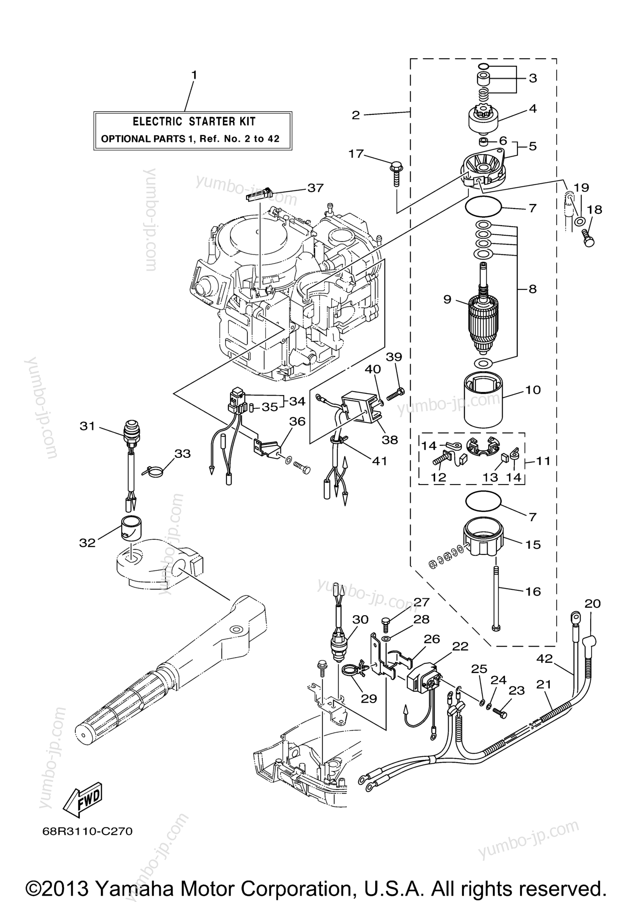 Optional Parts 1 для лодочных моторов YAMAHA F8MSHD 2005 г.