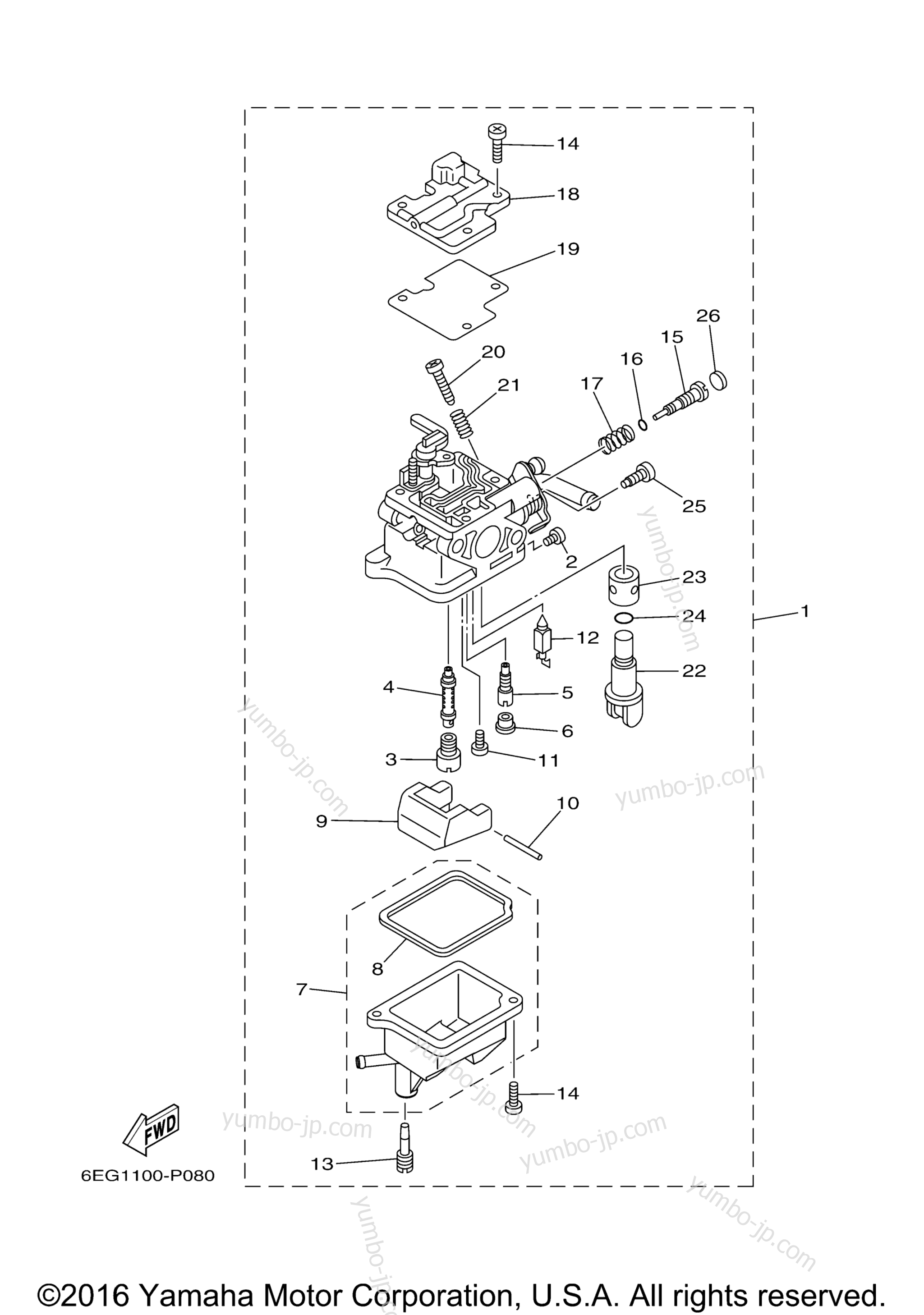 CARBURETOR for outboards YAMAHA F2.5SMHB (1015) 2006 year