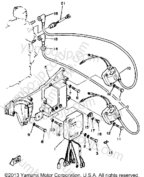 Electric Parts 1 для лодочных моторов YAMAHA 25LG 1988 г.