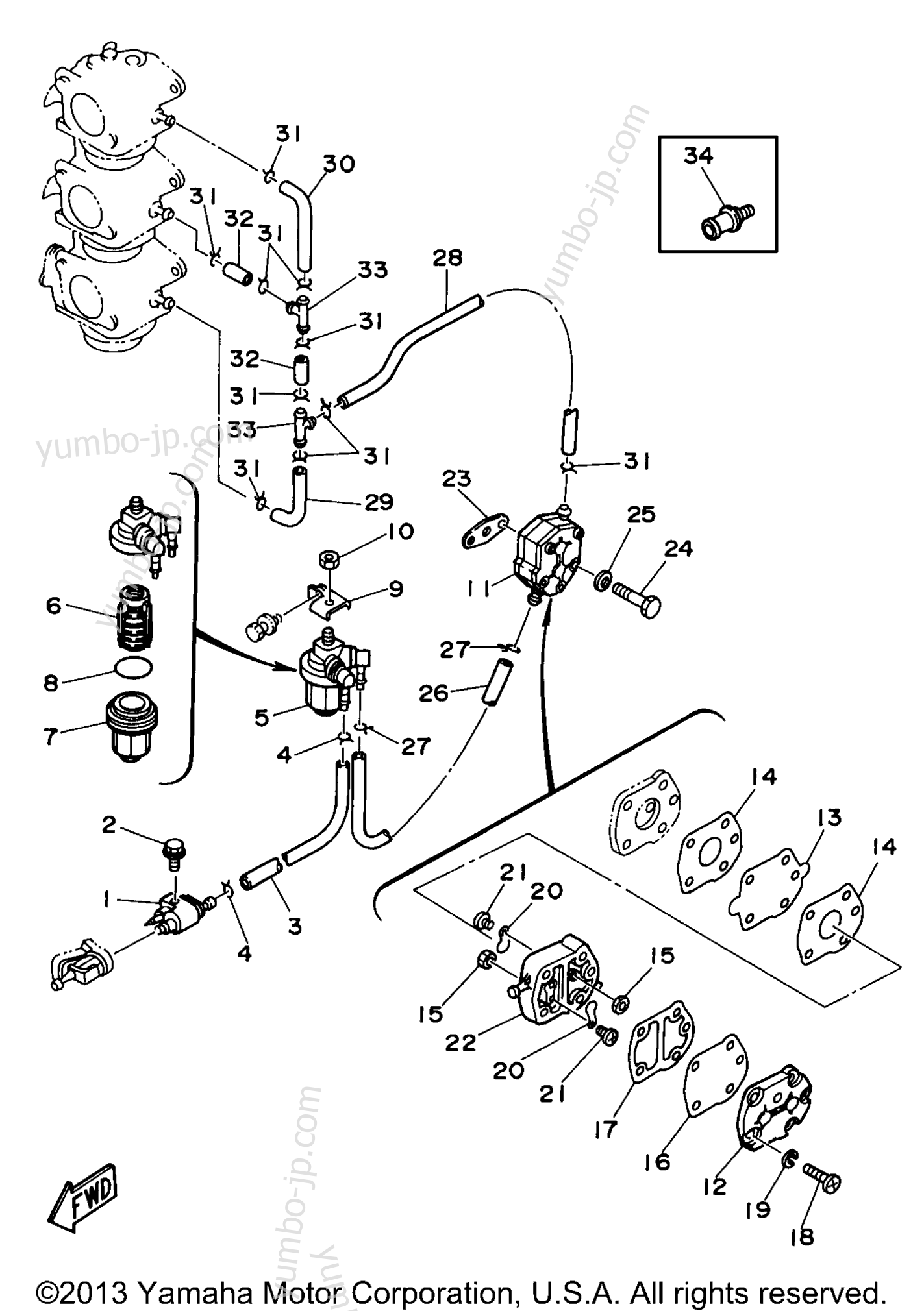 Fuel for outboards YAMAHA C75TLRX 1999 year