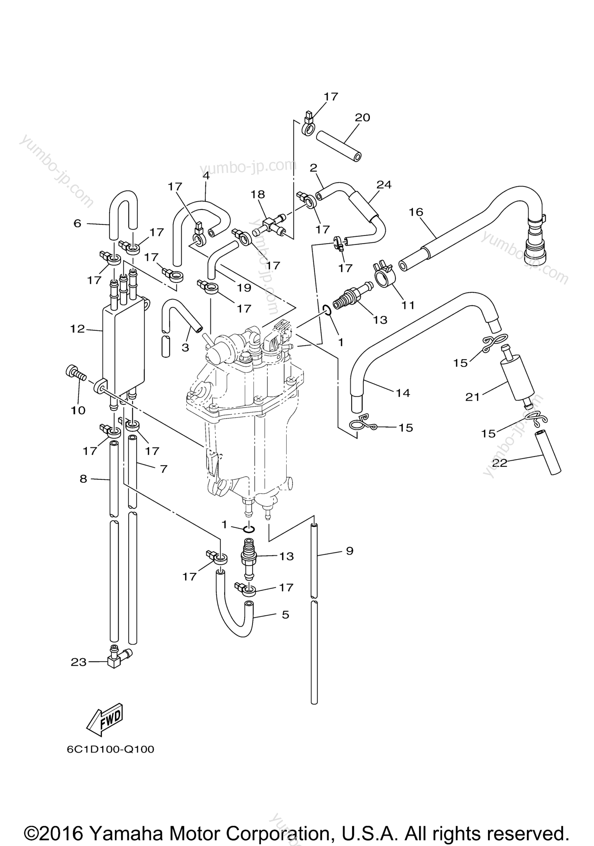 Fuel Injection Pump 2 для лодочных моторов YAMAHA T60LB (0116) 2006 г.