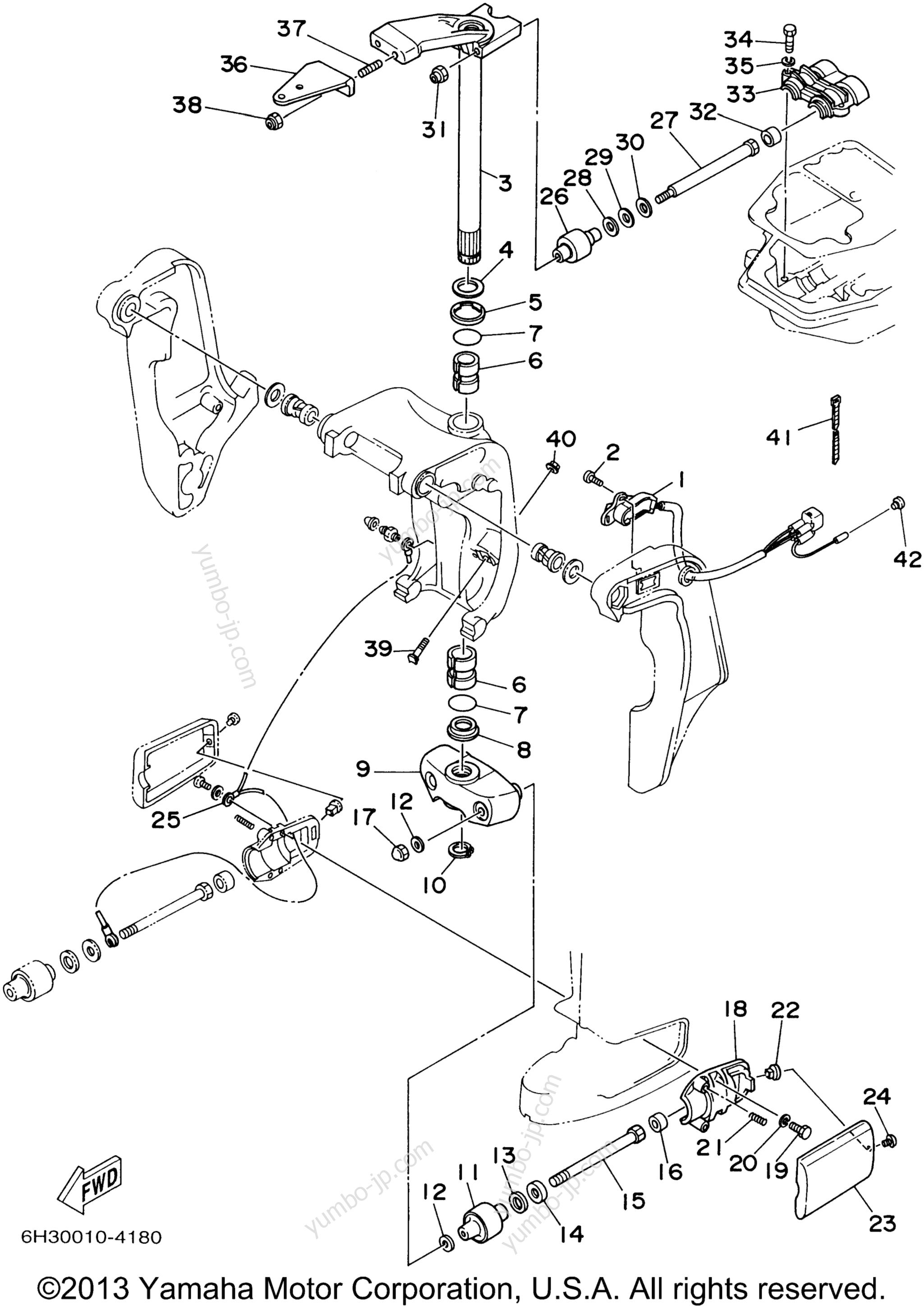 Bracket 2 for outboards YAMAHA 90TLRA 2002 year