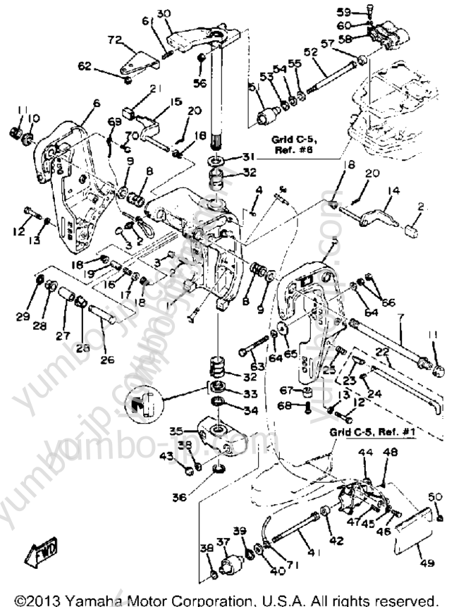 Bracket для лодочных моторов YAMAHA 90ETXN 1984 г.