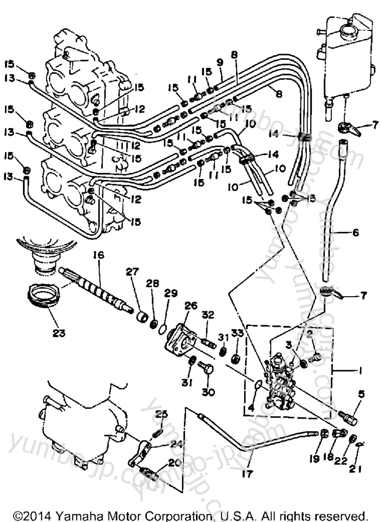 Масляный насос для лодочных моторов YAMAHA PROV150LF 1989 г.