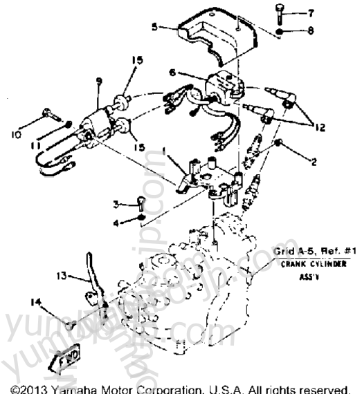 Electric Parts для лодочных моторов YAMAHA 9_9_15SH_LH_ESH_ELH (15ELH) 1987 г.