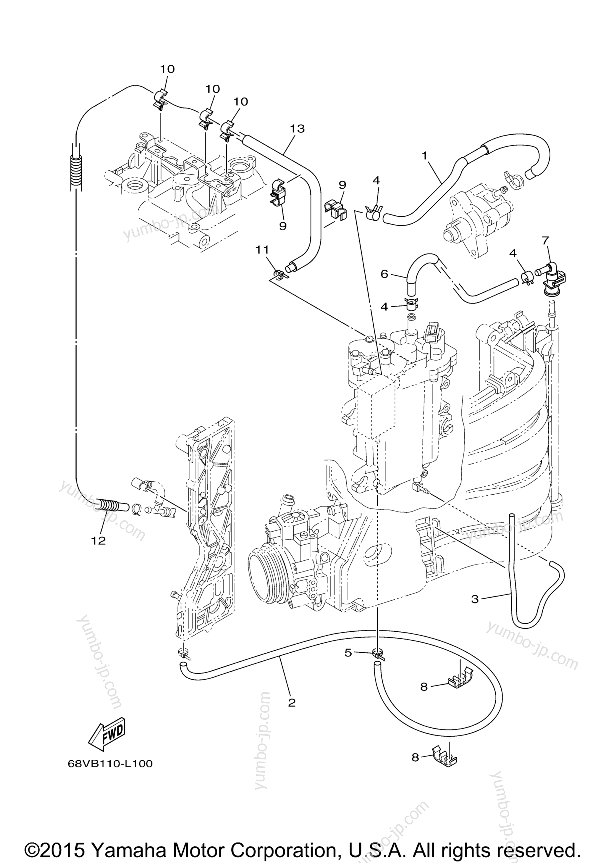 Fuel Injection Pump 2 для лодочных моторов YAMAHA F115XA_061 (0611) 2006 г.