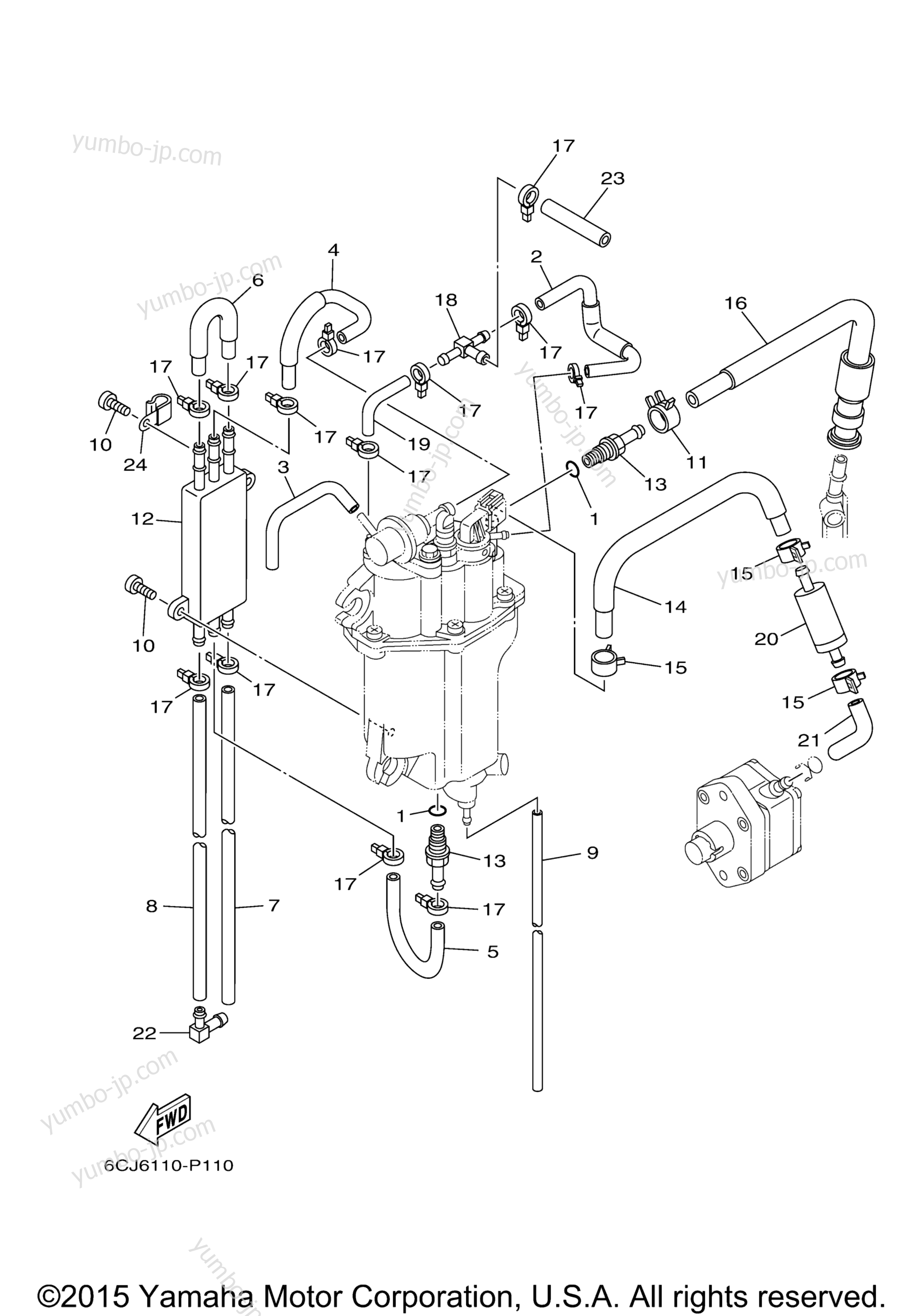 Fuel Injection Pump 2 for outboards YAMAHA F70LA (0115) 2006 year