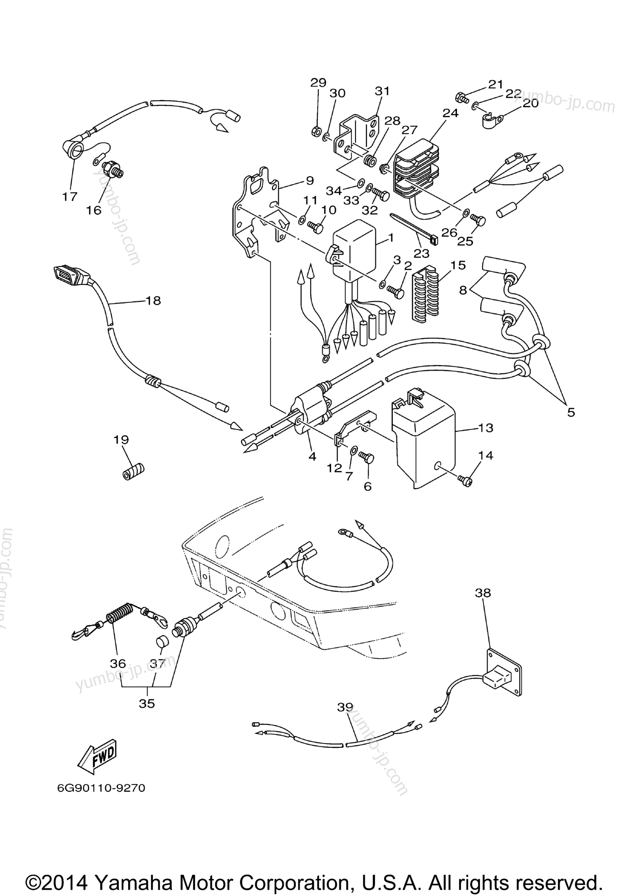 Electrical 1 для лодочных моторов YAMAHA F9.9MSHW 1998 г.