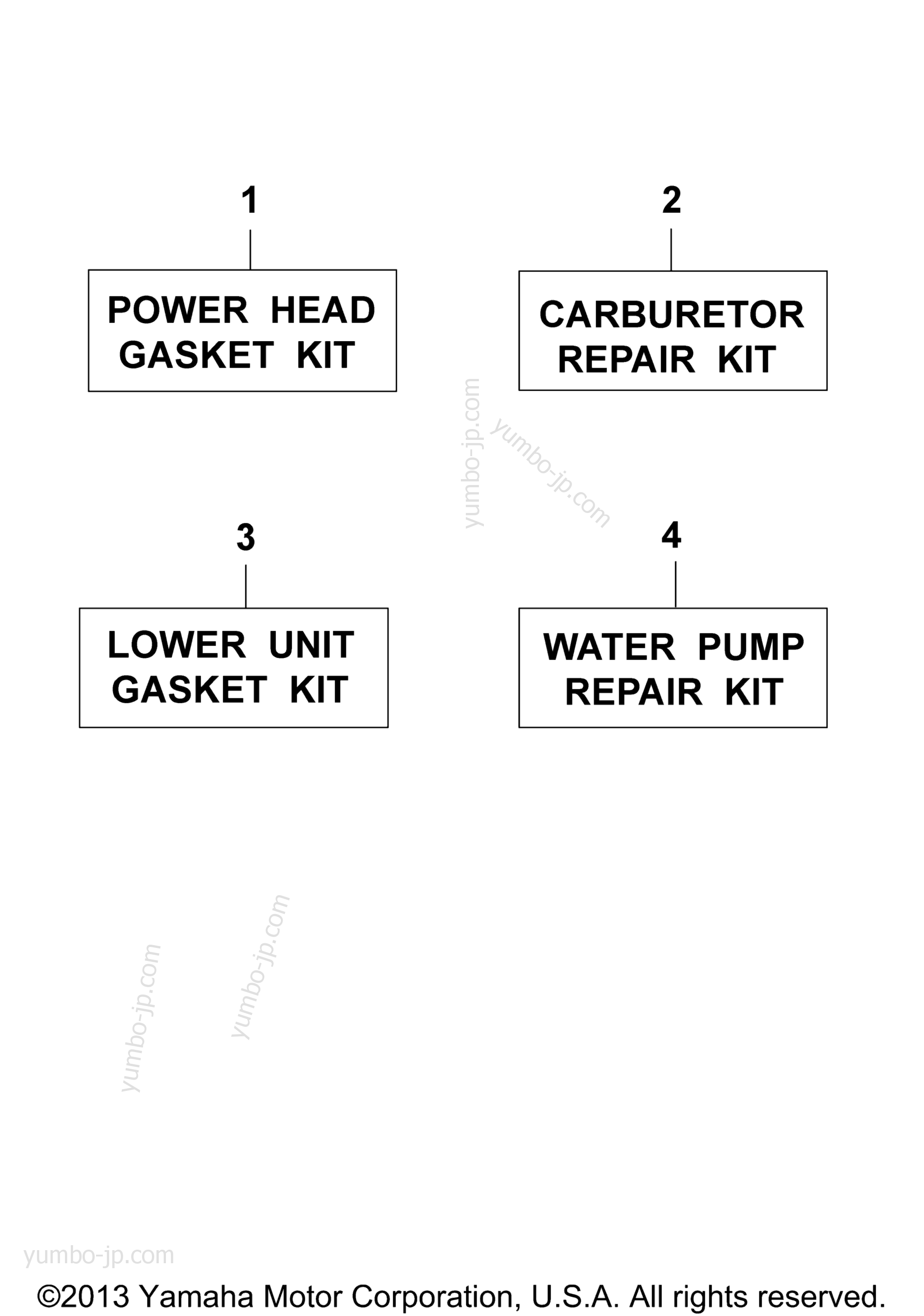 Repair Kit для лодочных моторов YAMAHA 70ETLN 1984 г.