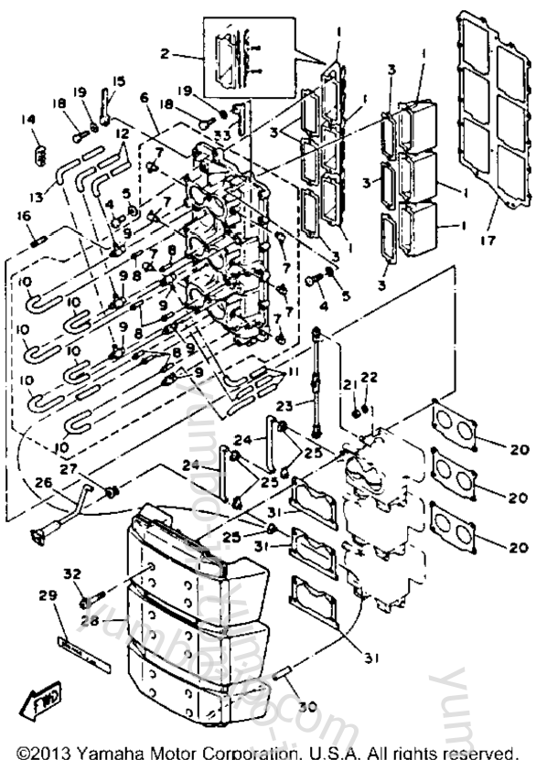 Intake для лодочных моторов YAMAHA L150TXRR 1993 г.