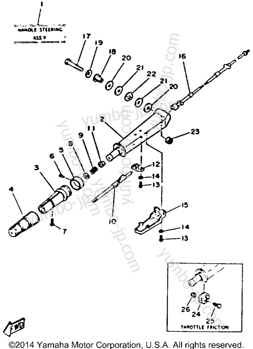 Steering для лодочных моторов YAMAHA 40MLHR 1993 г.