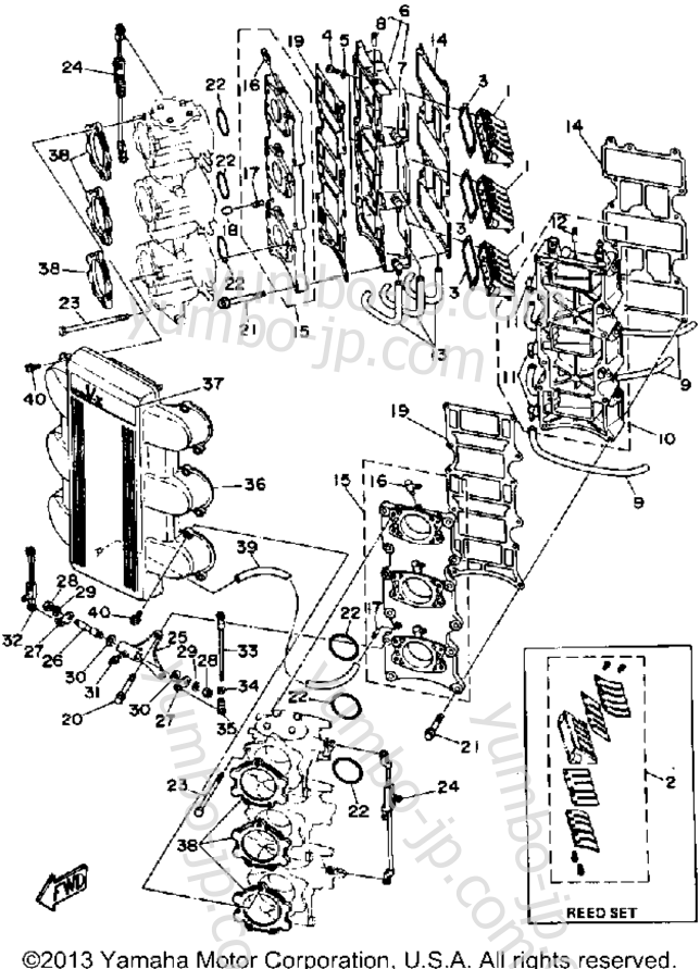 Intake для лодочных моторов YAMAHA L250ETXDA 1990 г.