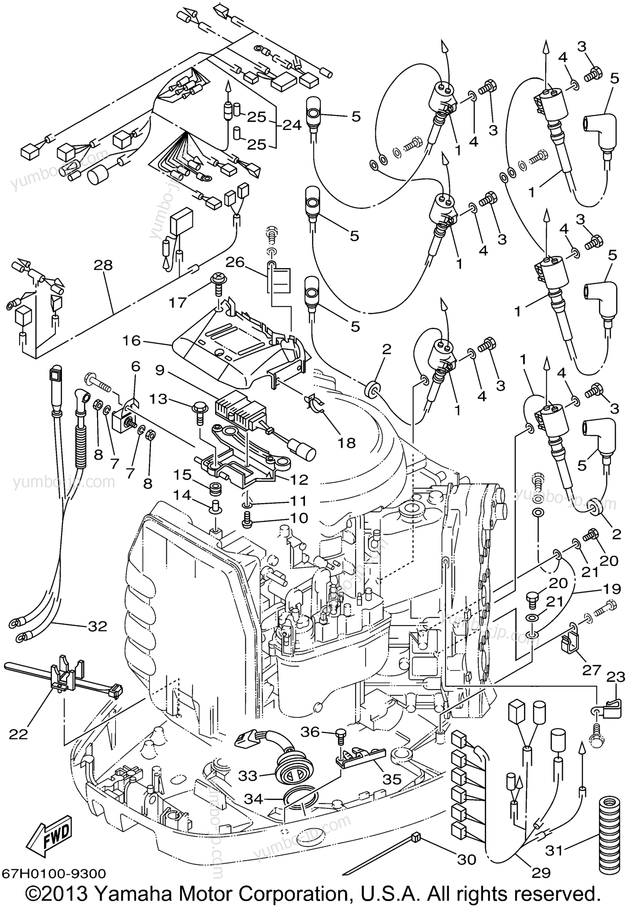 Electrical 2 для лодочных моторов YAMAHA DX150TLRX 1999 г.