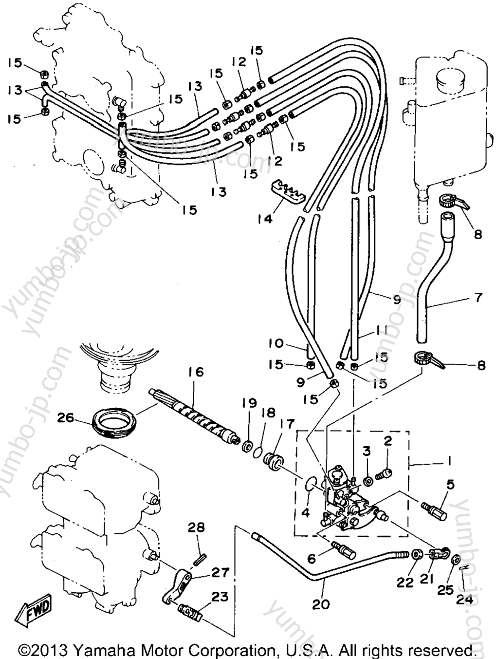 OIL PUMP for outboards YAMAHA P115TLRU 1996 year