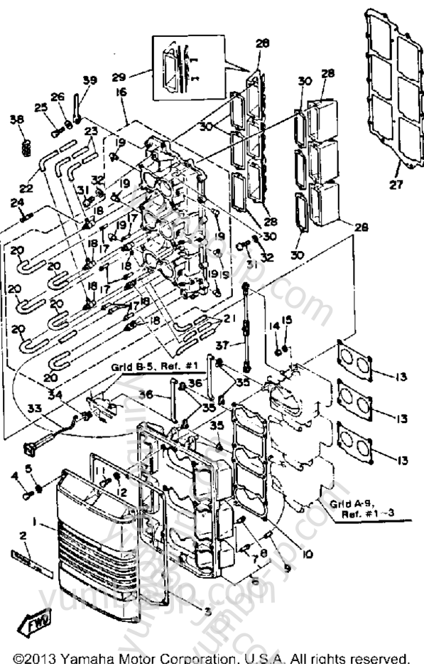 Intake для лодочных моторов YAMAHA V6SPECIALL 1986 г.