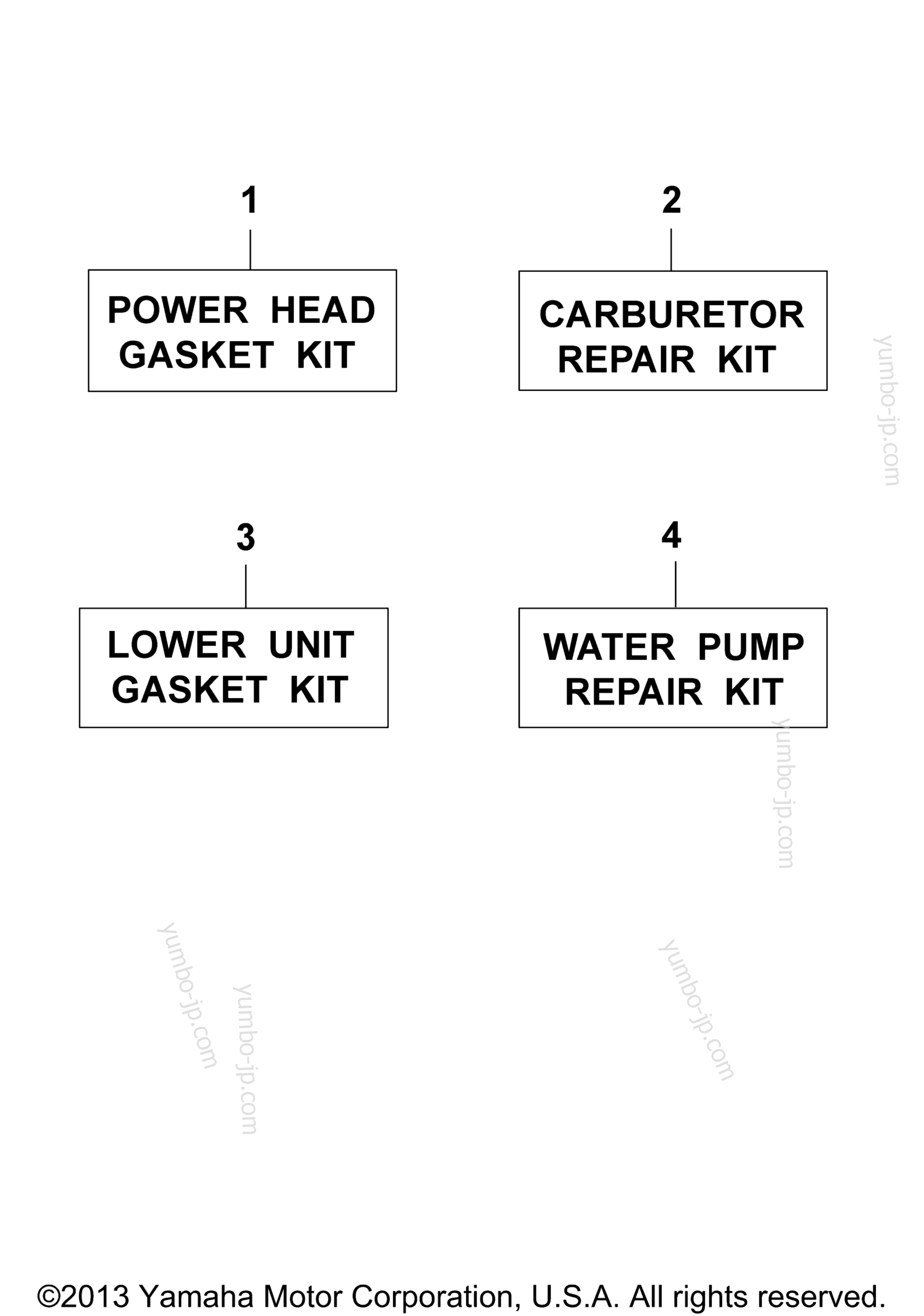 Repair Kit for outboards YAMAHA 115ETXN 1984 year