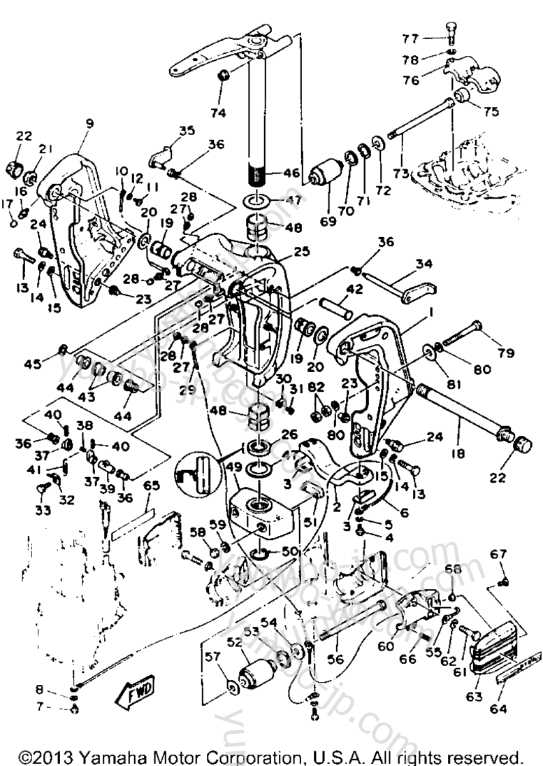 Bracket для лодочных моторов YAMAHA P150TLRR 1993 г.
