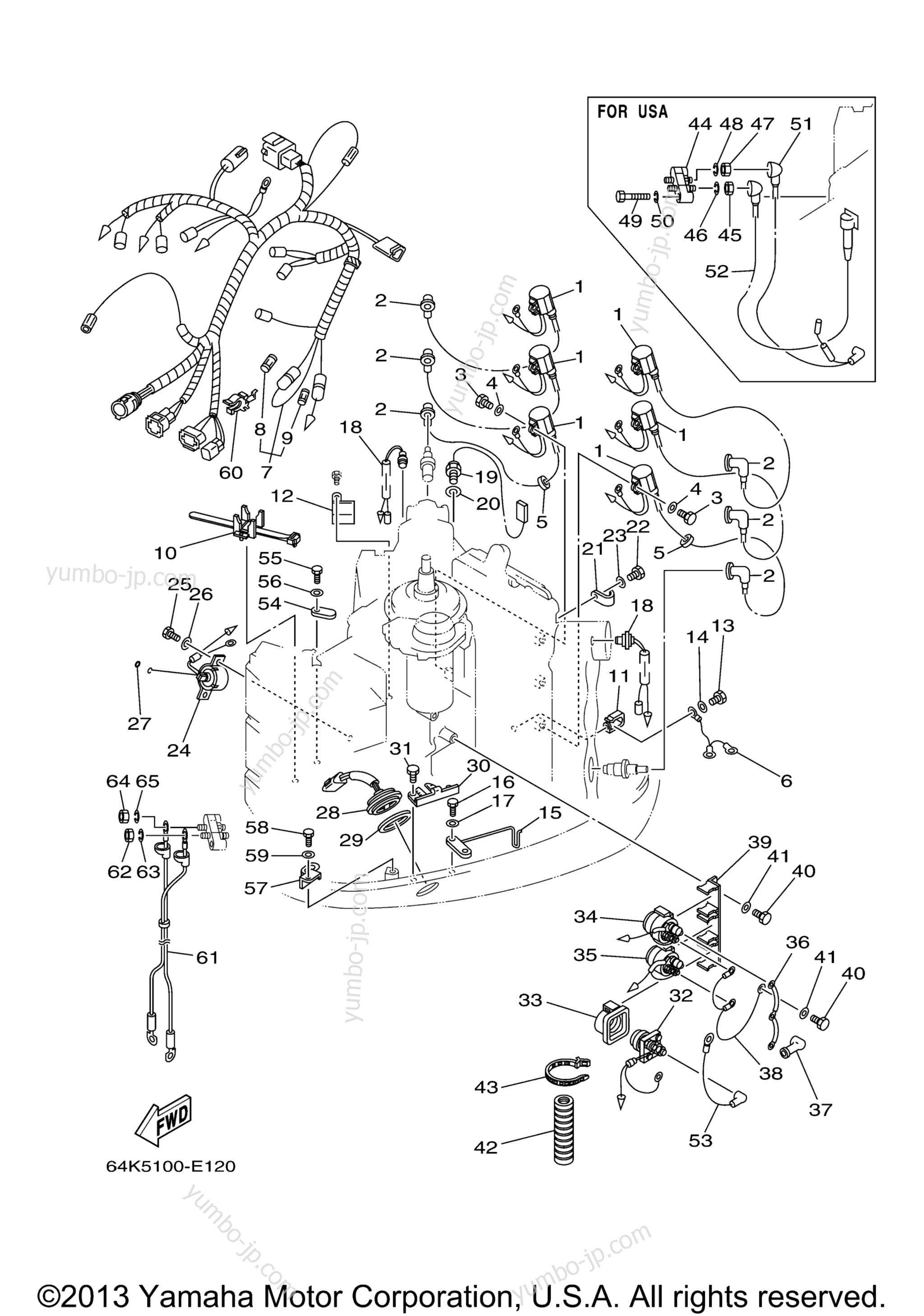 Electrical 2 для лодочных моторов YAMAHA V150TLR (0405) 6J9-1009041~1010913 2006 г.