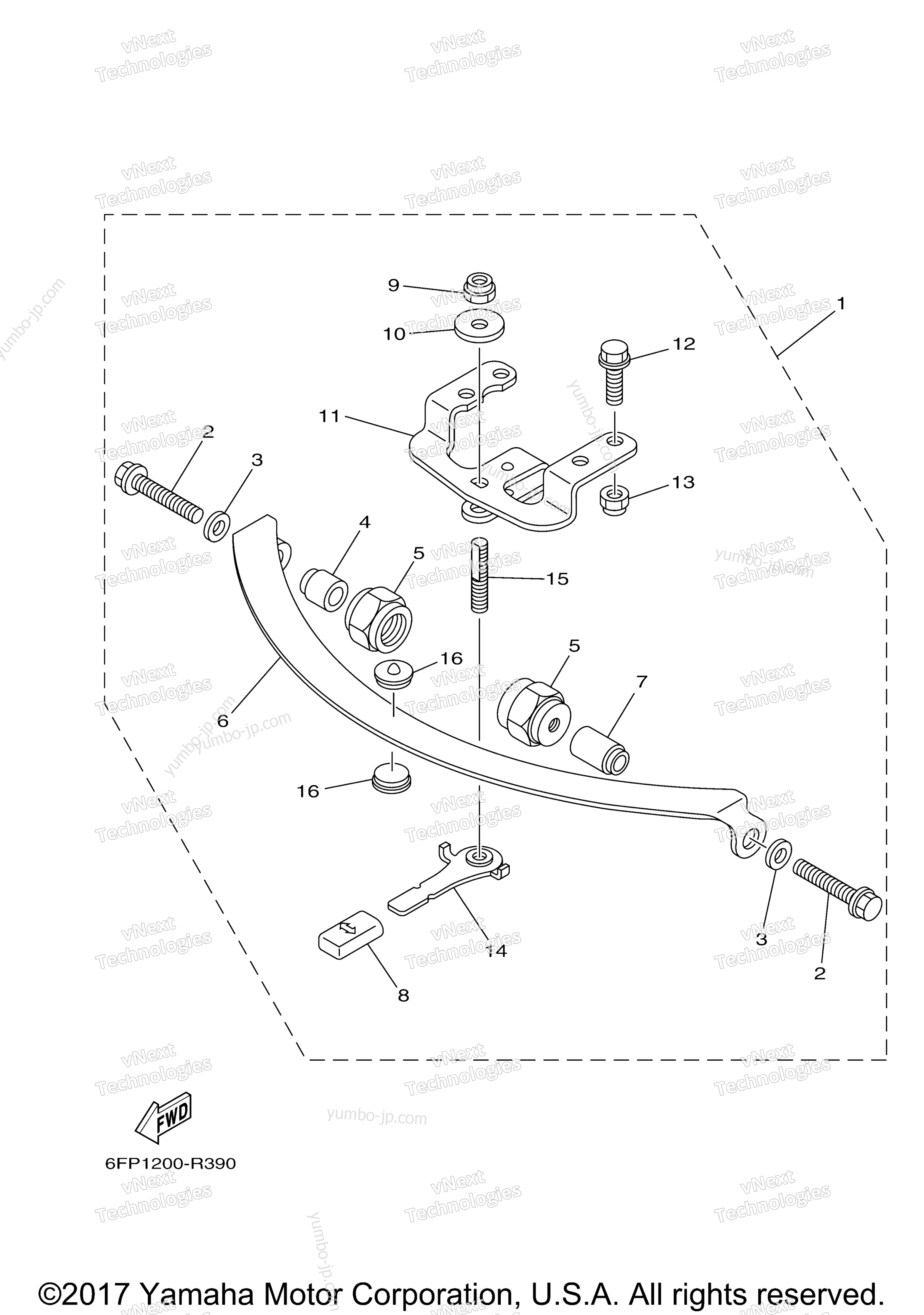 Optional Parts 6 for outboards YAMAHA F90JB (0117) 2006 year