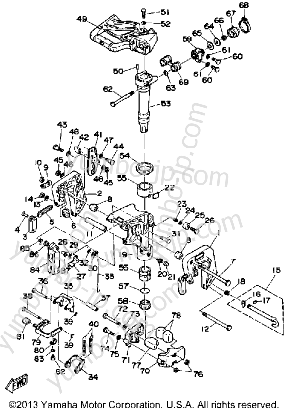 Bracket for outboards YAMAHA 15ESF 1989 year