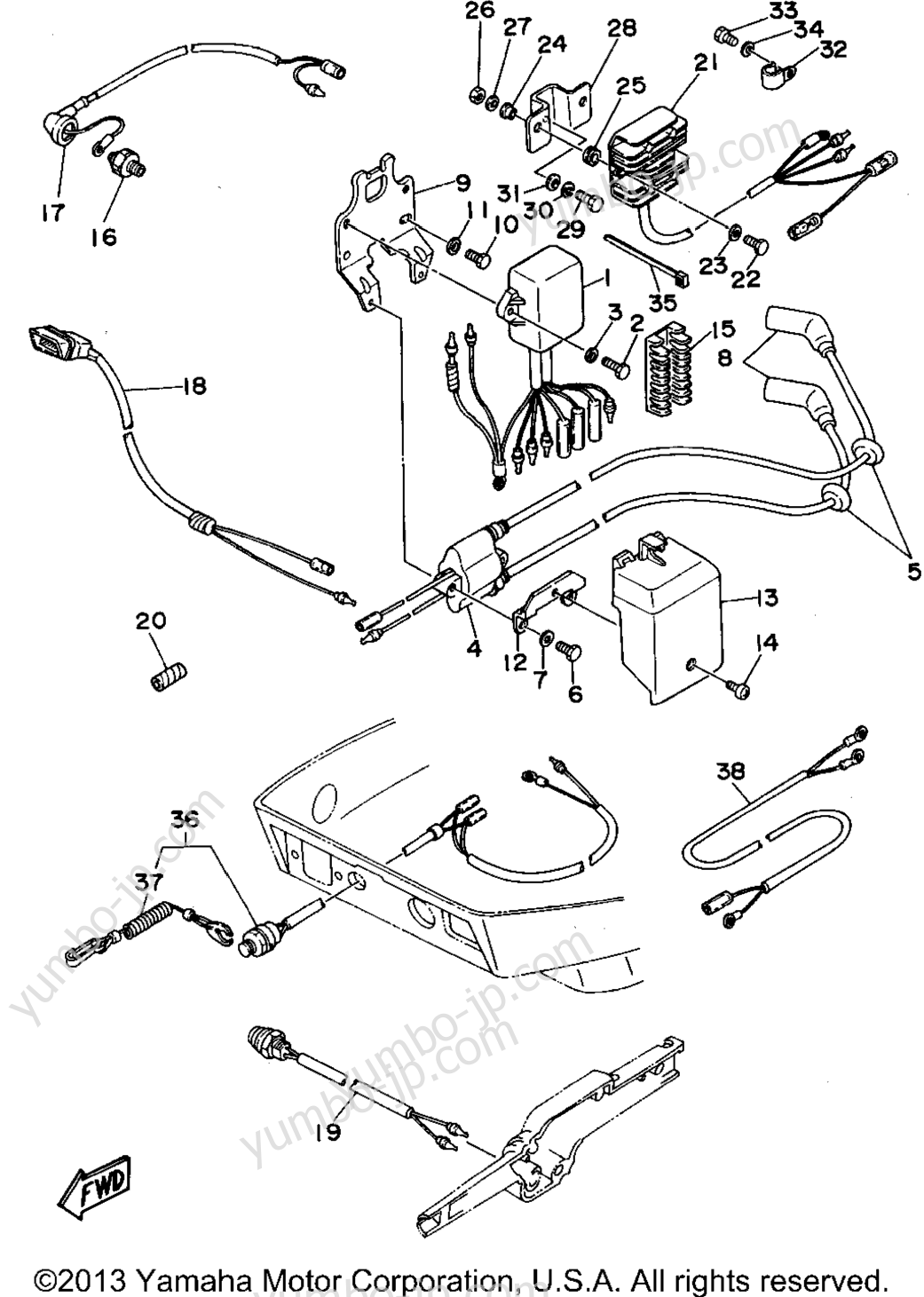 Electric Parts для лодочных моторов YAMAHA T9.9EXHT 1995 г.