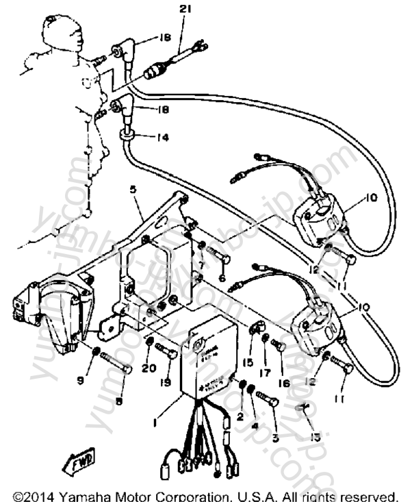 Electric Parts для лодочных моторов YAMAHA 25ESHP 1991 г.
