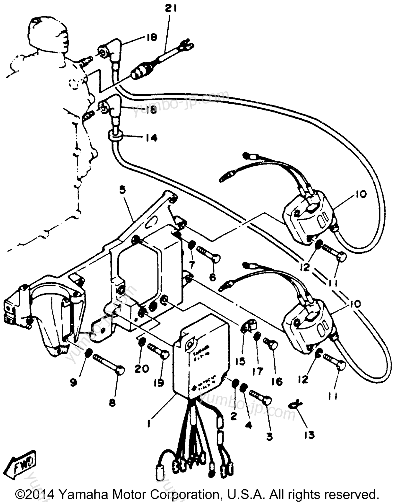Electric Parts для лодочных моторов YAMAHA 25ELHR 1993 г.