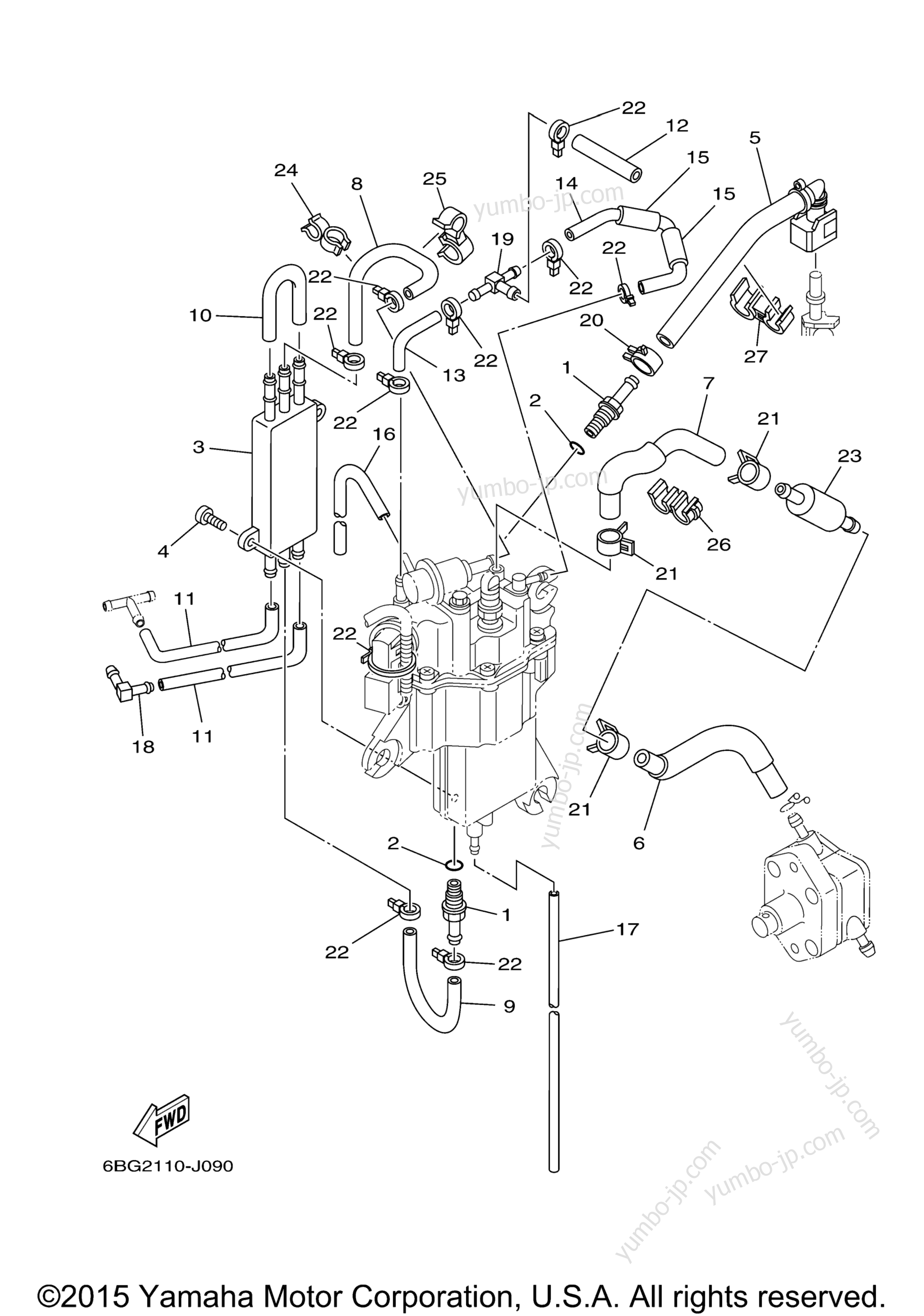 Fuel Injection Pump 2 for outboards YAMAHA F40JEA_041 (0411) 2006 year