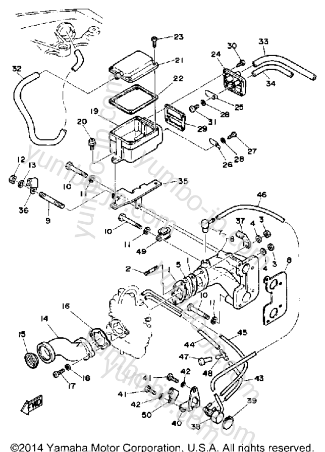 Intake для лодочных моторов YAMAHA F9.9SF 1989 г.