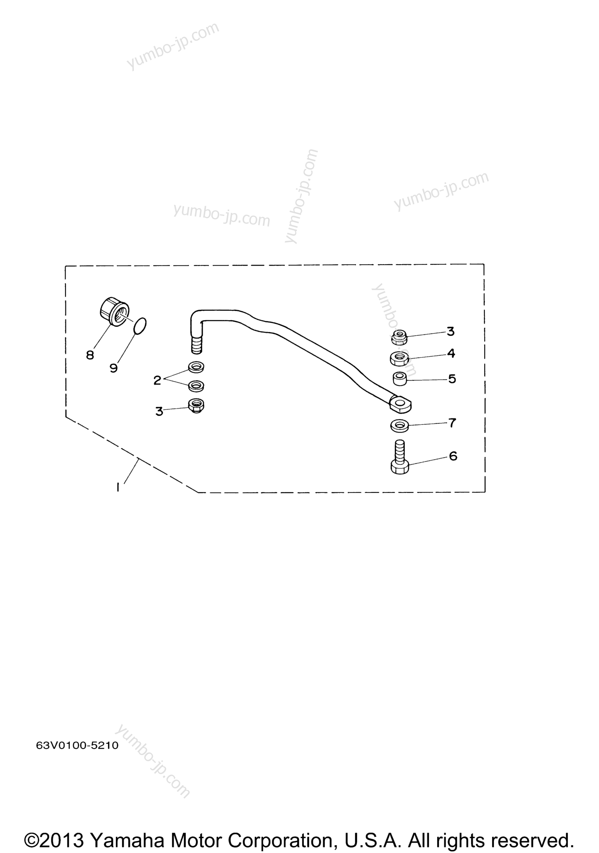 Steering Guide для лодочных моторов YAMAHA F9.9MLH2K (0406) 66NK-1001710~1003984 2006 г.