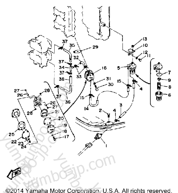 Fuel System 1 for outboards YAMAHA L130ETXF 1989 year