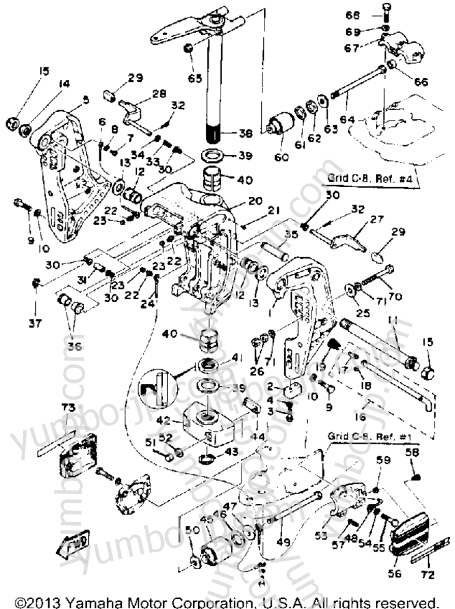 Bracket для лодочных моторов YAMAHA PROV150LJ 1986 г.