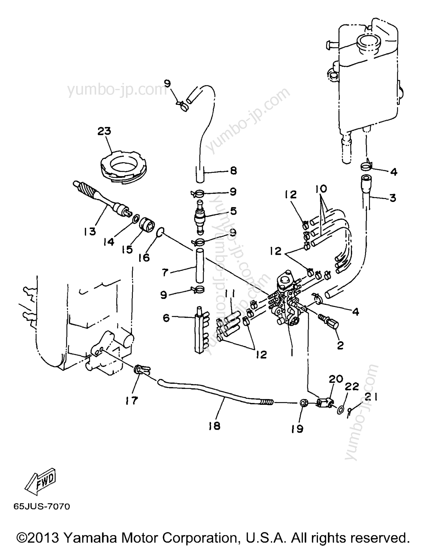 OIL PUMP for outboards YAMAHA L225TXRV 1997 year