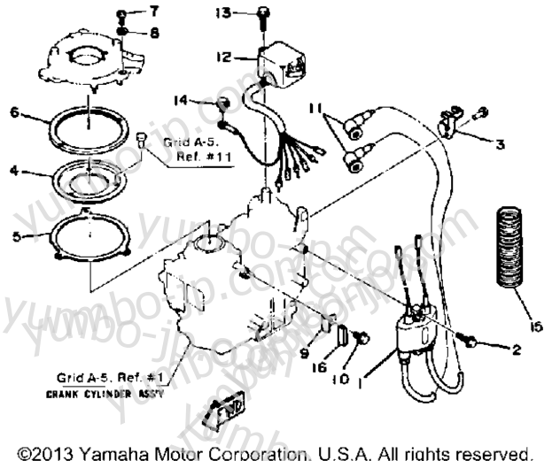 Electric Parts для лодочных моторов YAMAHA 6SH 1987 г.